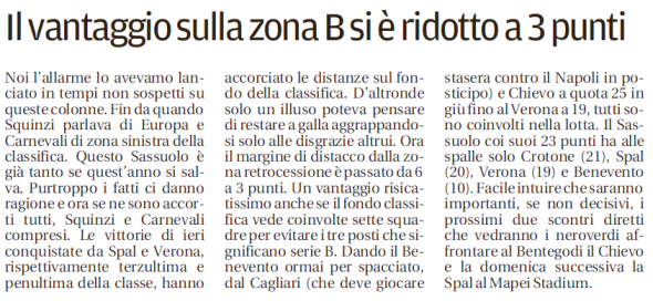 fonte Gazzetta Modena del 26.2.2018 fonte Gazzetta Modena del 26.2.2018