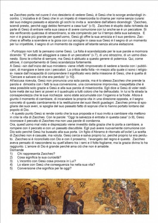INCONTRO TRA GESU' E ZACCHEO INCONTRO TRA GESU' E ZACCHEO