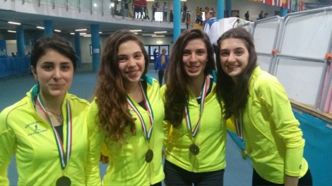 La mitica staffetta con Carolina,Alessia,Martina e Valeria