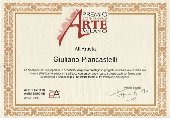 Attestato del Prof. Vittorio Sgarbi al Pittore Piancastelli Attestato del Prof. Vittorio Sgarbi al Pittore Piancastelli