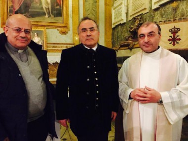 from left to right: Don Massimo Cuofano, Pantaleo Losapio, Don Luciano Rotolo, promoters of the Foundation Francis II of Bourbon from left to right: Don Massimo Cuofano, Pantaleo Losapio, Don Luciano Rotolo, promoters of the Foundation Francis II of Bourbon